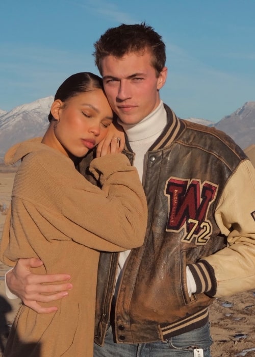 Nara Pellman as seen in a picture with her spouse Lucky Blue Smith in January 2021