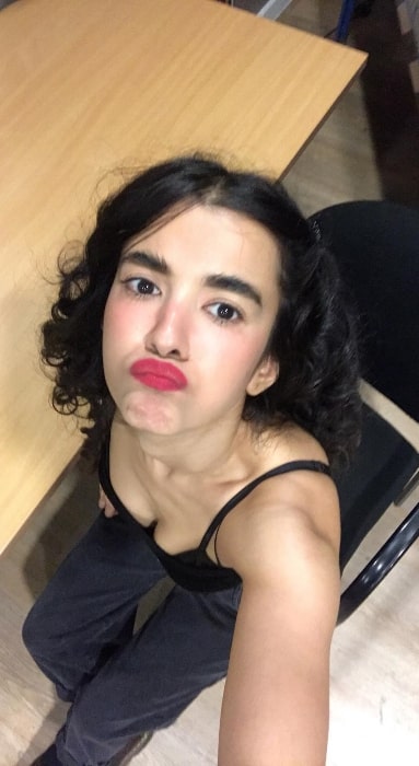 Saba Azad as seen while taking a selfie in December 2019