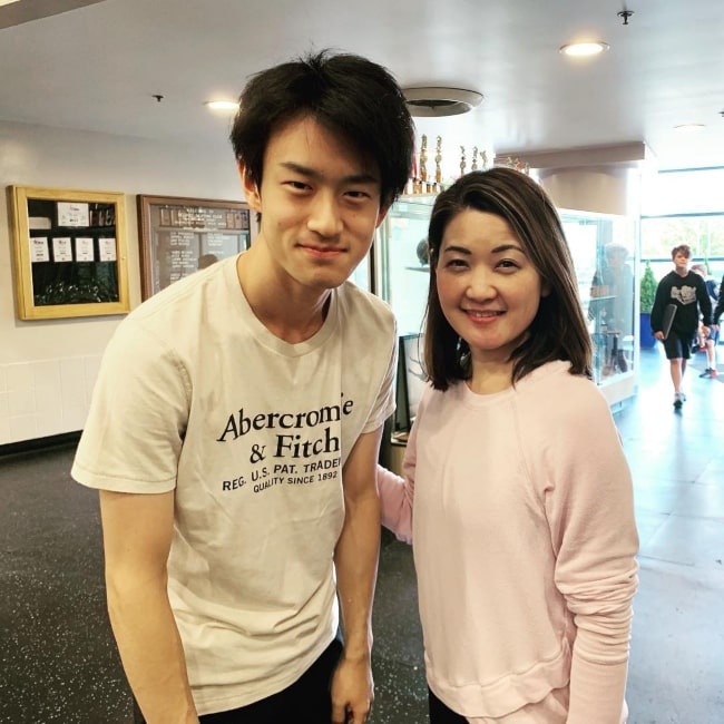 Yamamoto as seen in a picture with Yuka Sato at Detroit Skating Club in March 2021