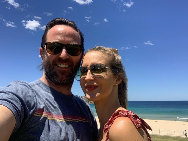 Sullivan Stapleton as seen while taking a selfie with Alexis Kelley in Sydney, Australia in November 2021