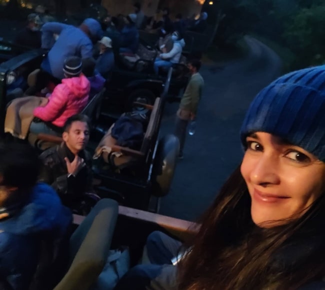 Tara Sharma in October 2021 all set to a lovely safari with her family, close friends and nature