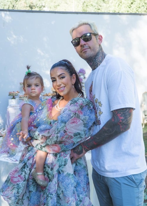Adam22 with his girlfriend and daughter, as seen in November 2021