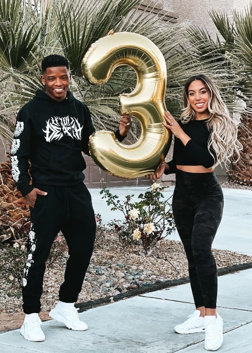 Brooke Ashley Hall and husband Brooke Ashley celebrating 3 million subscribers in January 2022