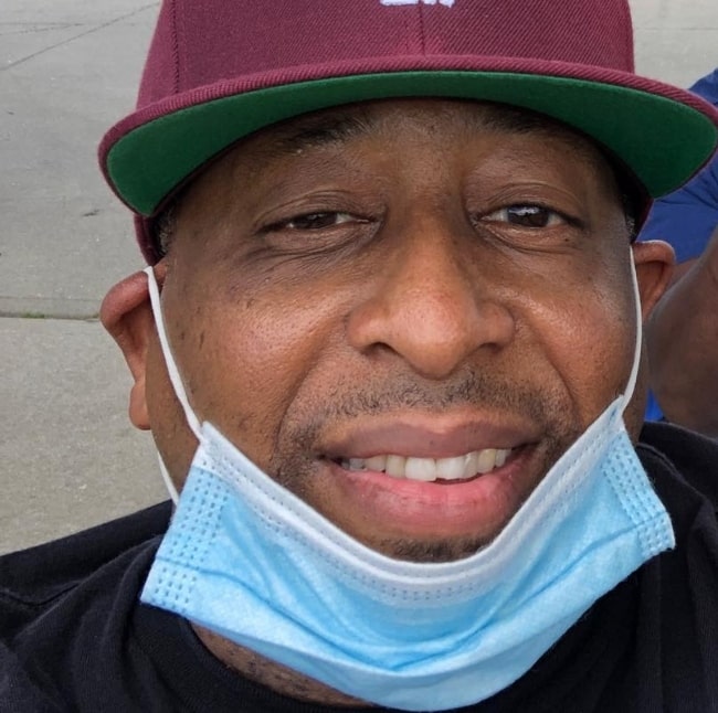 DJ Premier in July 2020 catching his son's baseball game