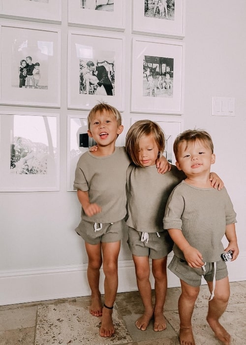 Jackson Nguyen with his brother Landon and Sutton in August 2020