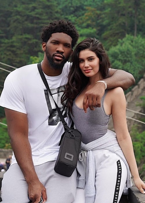 Joel Embiid and Anne de Paula, as seen in June 2019