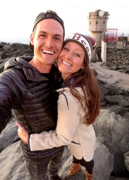 Nate Buchanan as seen in a selfie with his wife Kara in November 2021, in Cape Cod, Massachussets