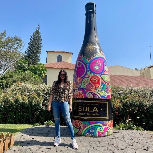 Pujita Ponnada as she poses for a picture at Sula Vineyards in February 2022
