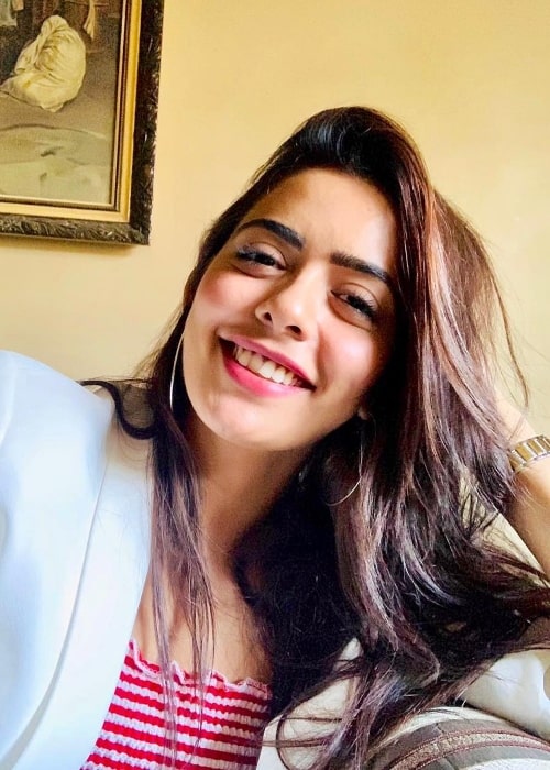 Sana Sayyed as seen while smiling for a picture in March 2019