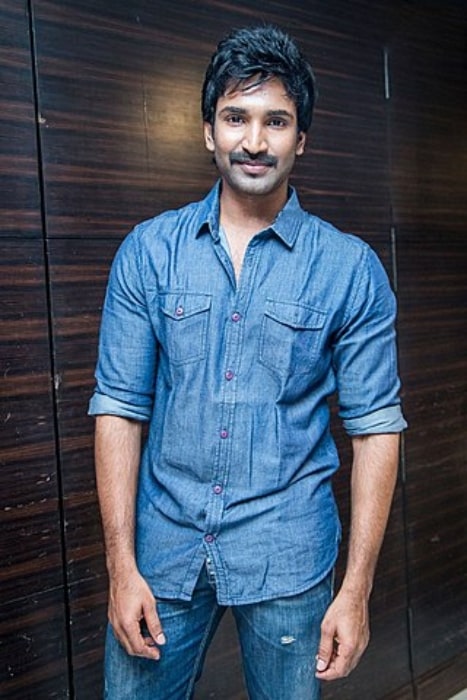 Aadhi Pinisetty as seen at 'Maragatha Naanayam' audio launch event in March 2017