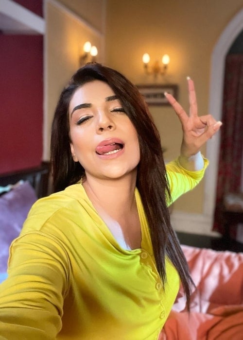 Anjum Fakih as seen while taking a goofy selfie in March 2022