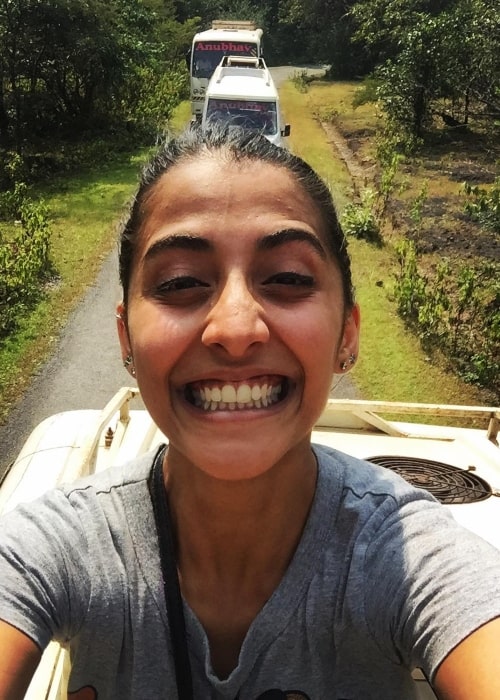 Anula Navlekar as seen in a selfie that was taken at Yana Village in Karnataka in October 2016