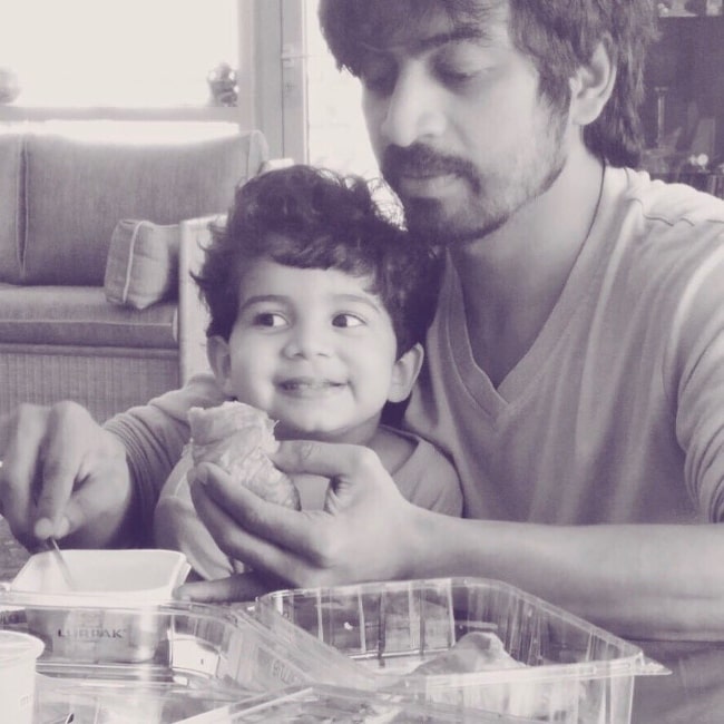 Arjun Das as seen with his nephew in November 2017