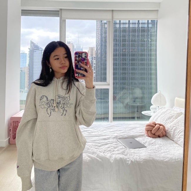 Emily Ha as seen in a selfie that was taken in February 2022, in Midtown Manhattan