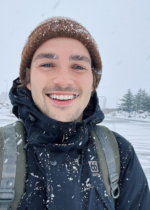 Jack Harries as seen in a selfie that was taken in Iceland February 2022