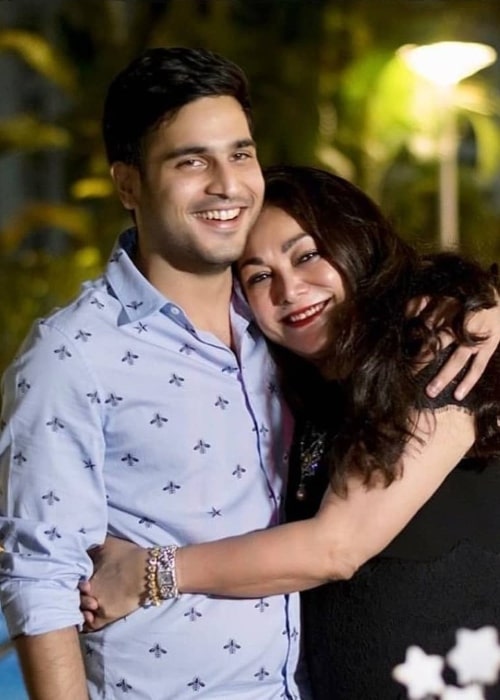 Jai Anmol Ambani posing with his mother in December 2019