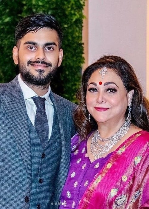 Jai Anshul Ambani posing with his mother in January 2019