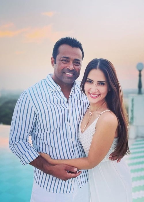 Kim Sharma and Leander Paes, as seen in February 2022