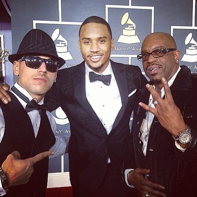 Klypso, Trey Songz, and Mopreme Shakur as seen at the Grammy Awards in 2013