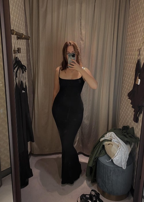 Lucy Moon as seen in a selfie that was taken in September 2021, in Harrods