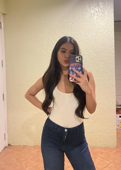 Maris Racal as seen while pouting for a mirror selfie in October 2021