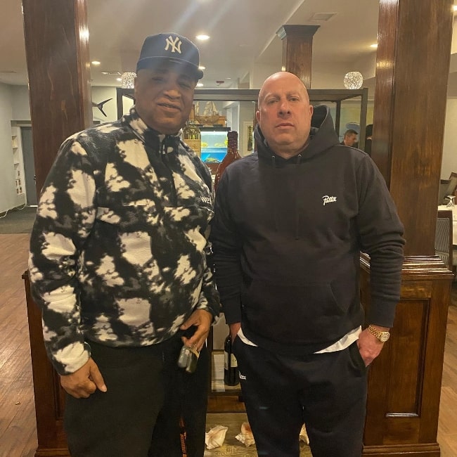 Marley Marl (Left) as seen while posing for a picture alongside Steve Lobel in March 2022