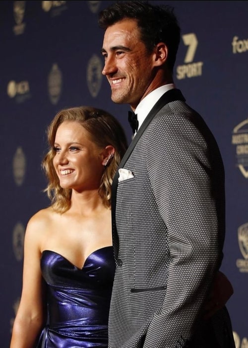 Mitchell Starc and Alyssa Healy, as seen in February 2020