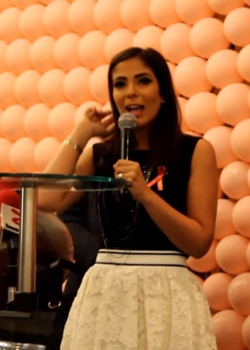 Mona Zaki as seen while speaking during an event in 2015