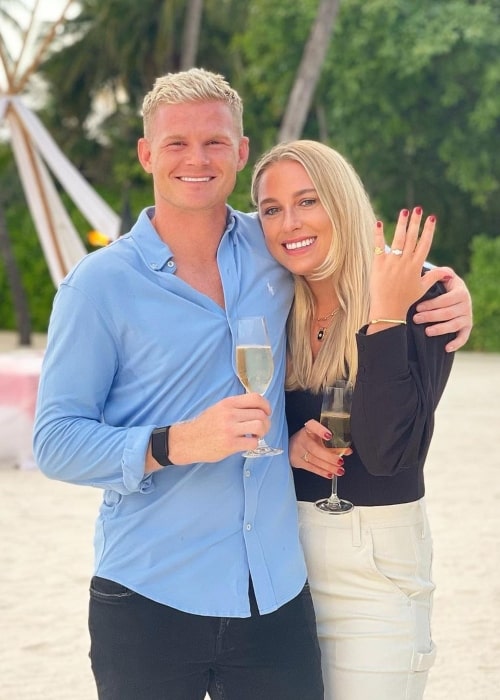 Sam Billings and Sarah Cantley as seen in November 2021