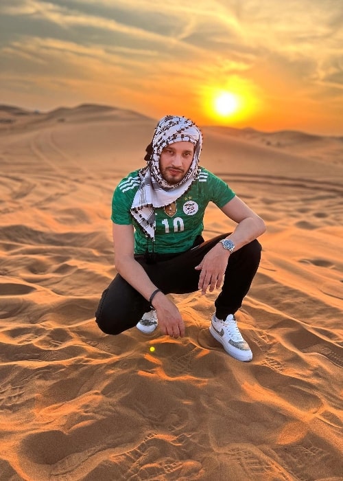 Soolking as seen while posing for the camera at the Arabian Desert in Dubai in December 2021