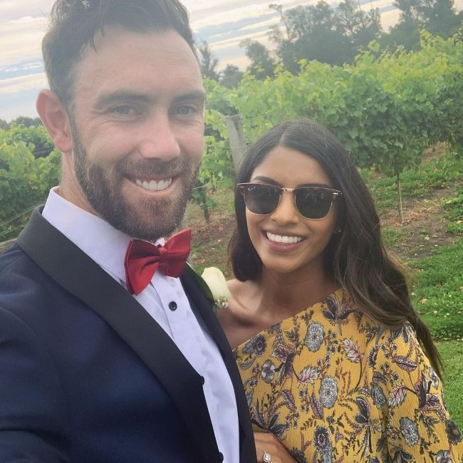 Vini Raman and Glenn Maxwell as seen smiling together in 2020