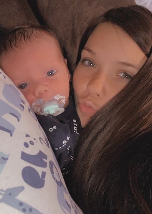 Waylon Bradford as seen in a picture with his mother TikTok star Savannah Marable in January 2021