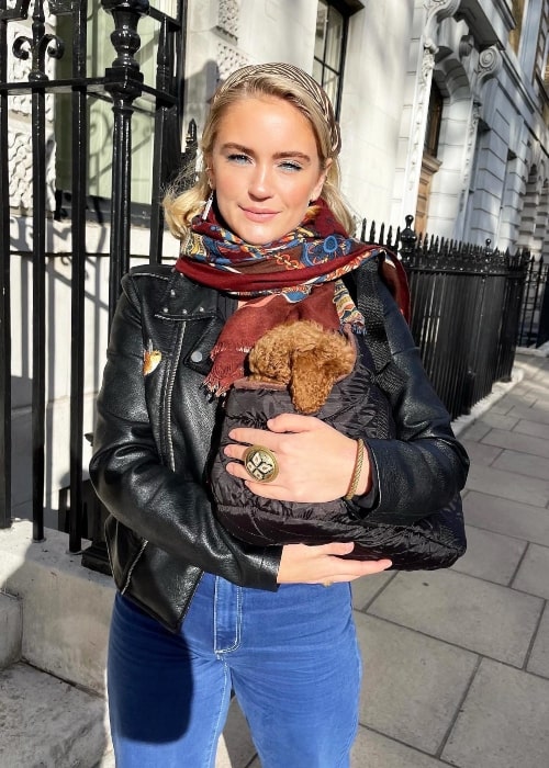 Alicia Agneson as seen in a picture that was taken with her dog Rosewood in October 2021, in London, United Kingdom