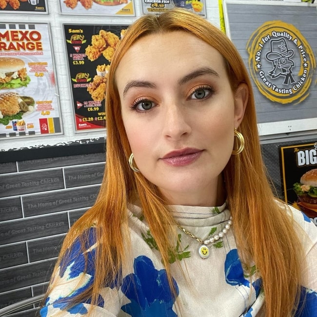 Amelia Dimoldenberg as seen in a selfie that was taken in London, United Kingdom in November 2021