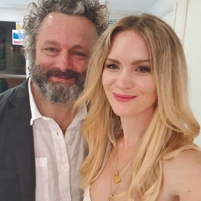 Anna Lundberg and her husband Michael Sheen as seen in a selfie that was taken in July 2021