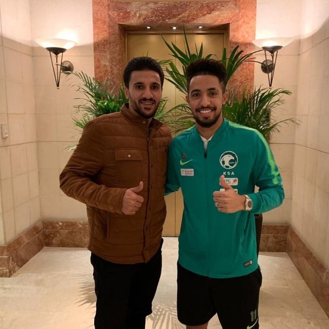 Hamza Al-Dardour as seen in a picture that was taken with Saudi Arabian footballer Hattan Bahebri in November 2018
