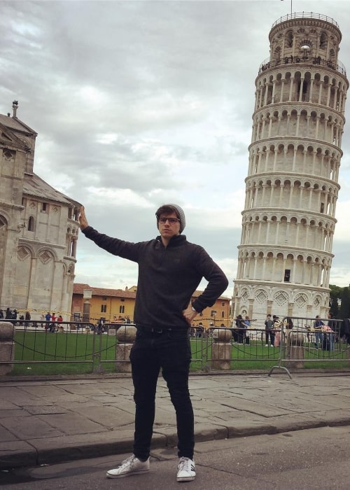 Jacob Dudman as seen in a picture that was taken in October 2018, at the Leaning Tower of Pisa