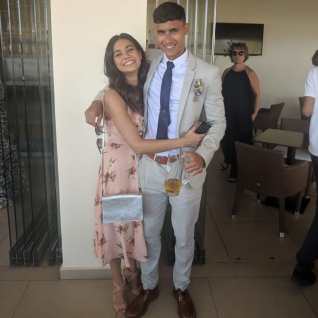 Lisa Ambalavanar as seen in a picture with her brother on the day of his wedding in September 2018, in Rhodes