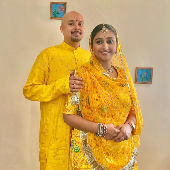 Mohena Kumari Singh as seen in a picture with her husband photographer Suyesh Rawat in April 2022