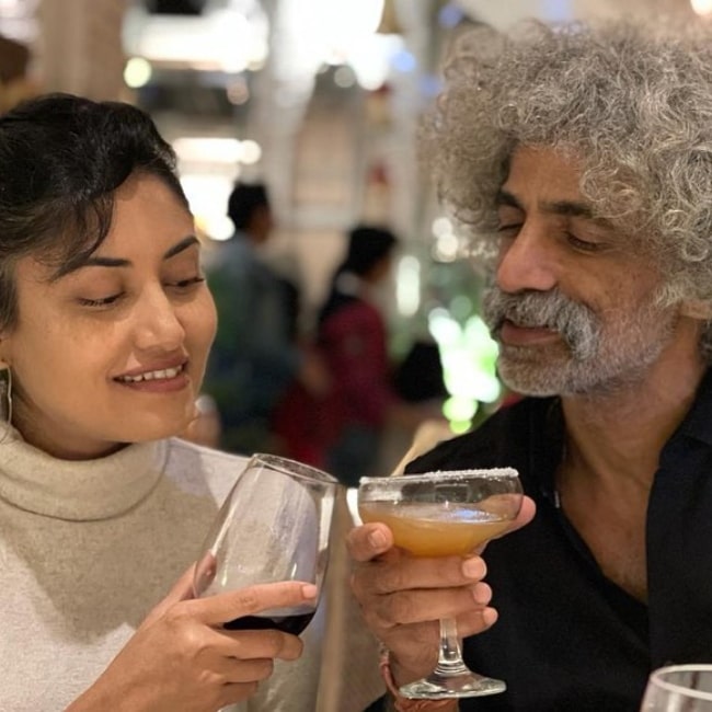 Nivedita Pohankar and Makarand Deshpande in a picture that was taken in December 2020