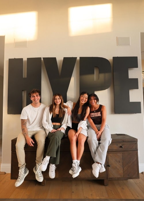 Paige Taylor as seen in a picture that was taken with fellow Hype members Thomas Petrou, Mia Hayward, Tabitha Swatosh and in May 2022