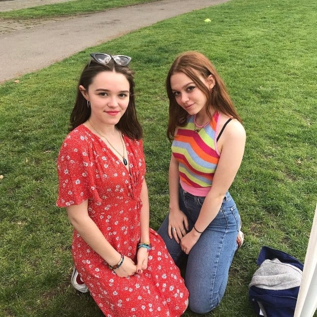 Sadie Soverall as seen in a picture that was taken with actress Erica Ford in London, United Kingdom in May 2019