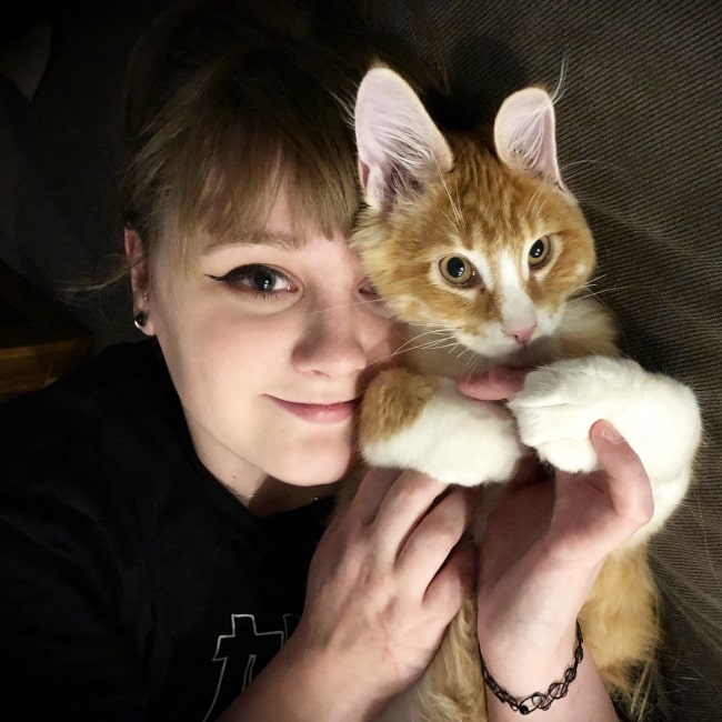 Samantha Strange as seen in a picture with her kitten that was taken in May 2018