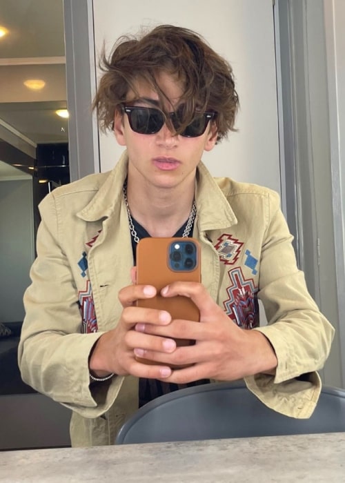 Sebastian Croft as seen while taking a mirror selfie in June 2021
