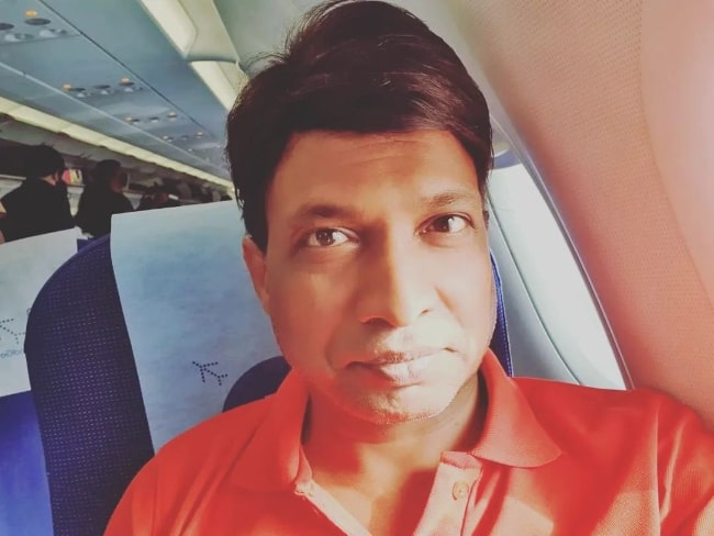 Sunil Pal as seen while taking a selfie in May 2022