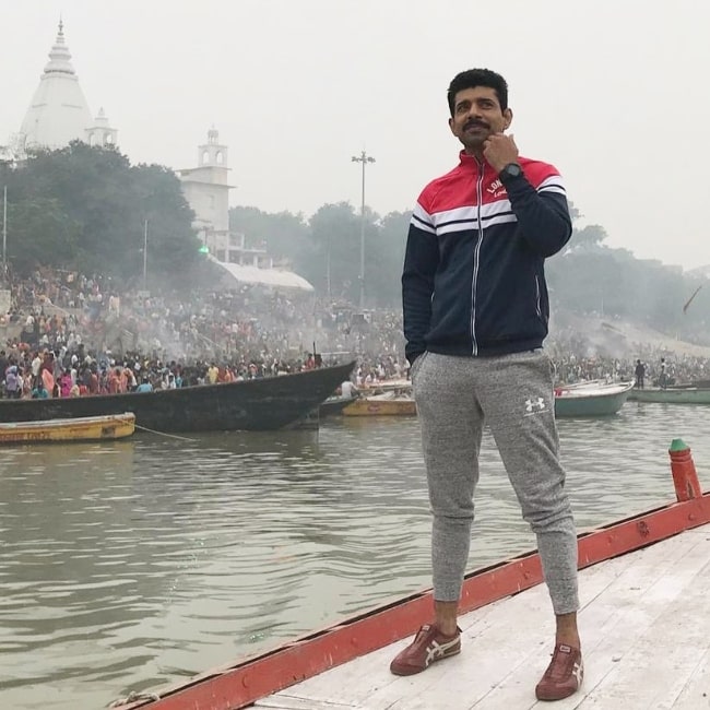 Vineet Kumar Singh as seen while posing for a picture in Varanasi, Uttar Pradesh