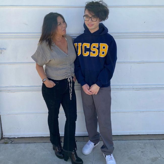 Aidan Laprete seen with his mom on Mother's Day in 2020