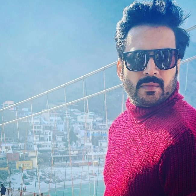 Ajay Chaudhary as seen while taking a selfie in Rishikesh, Uttarakhand in February 2022