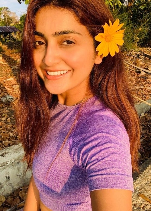 Avantika Mishra as seen while smiling in a selfie in March 2022