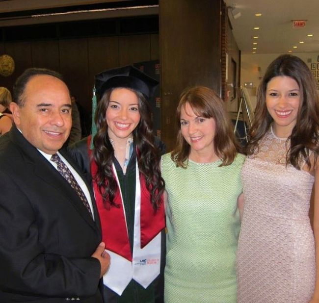 Camille Vasquez as seen with her family during her sister's graduation from medical school